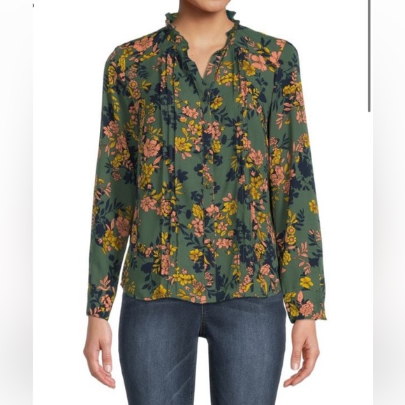 💚 NWT Nanette Lepore  Lora Button Down Top - Size Small 💚 - Picture 1 of 9